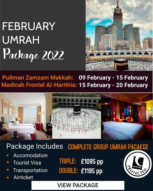 Group February Umrah Package 2022