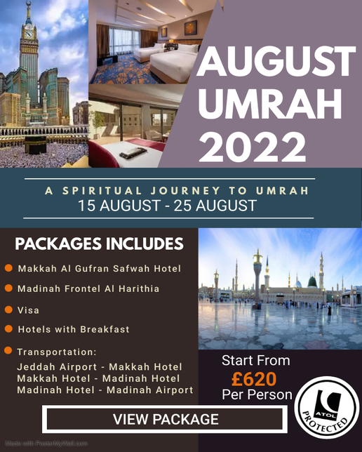 AUGUST Umrah Package 2022