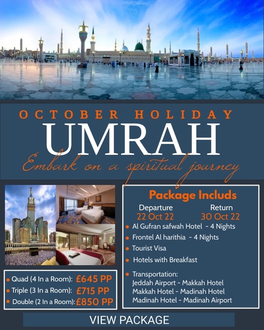 OCTOBER HOLIDAY Umrah Package 2022
